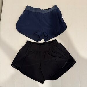 Lululemon and OV workout shorts